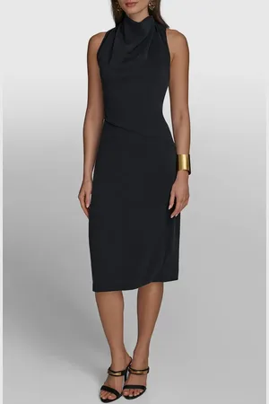 Donna Karan Cowl Neck Sleeveless Sheath Midi Dress in at Nordstrom, Size 4
