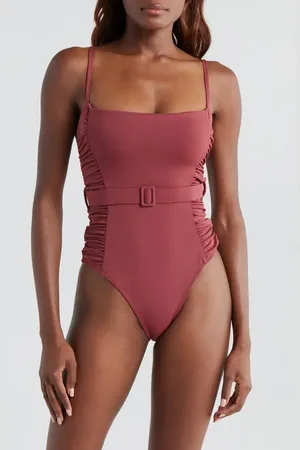 Hutch Ruched Belted One-Piece Swimsuit in at Nordstrom, Size X-Small