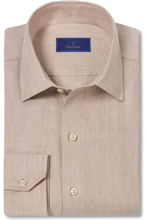 David Donahue Herringbone Sport Shirt in at Nordstrom, Size Large