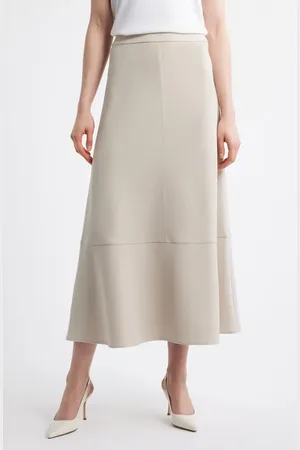Ming Wang Heritage Fit Flare Deco Cr??pe de Chine Maxi Skirt in at Nordstrom, Size Xx-Small