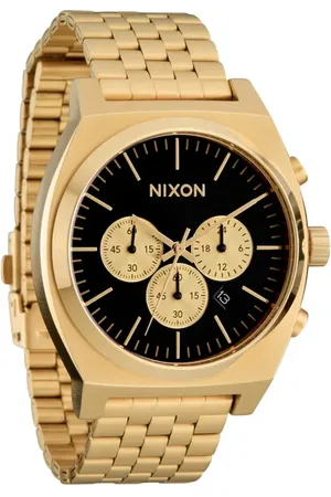 Nixon Time Teller Chronograph Bracelet Watch, 40mm in Gold /Black /Gold at Nordstrom