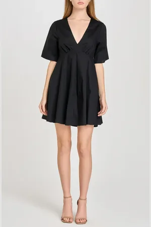 WAYF Zelma Short Sleeve Babydoll Minidress in at Nordstrom, Size X-Small