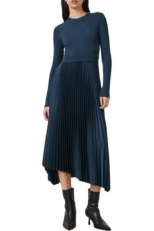 AllSaints Fay Asymmetric Long Sleeve Dress in at Nordstrom, Size X-Small