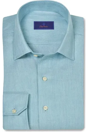 David Donahue Spread Collar Herringbone Sport Shirt in at Nordstrom, Size Medium