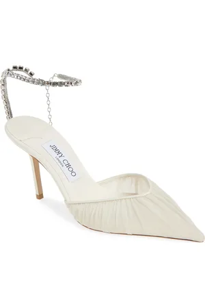 Jimmy Choo Saeda Crystal Ankle Strap Pointed Toe Pump in at Nordstrom, Size 10Us