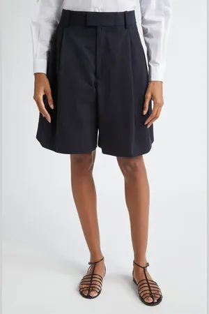 Jil Sander Pleated Voluminous Cotton Wide Leg Shorts in at Nordstrom, Size 2 Us