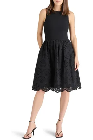 Steve Madden Julian Mixed Media Cotton Dress in at Nordstrom, Size Medium