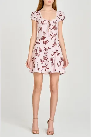 WAYF Cara Cap Sleeve Linen Blend Minidress in at Nordstrom, Size X-Large
