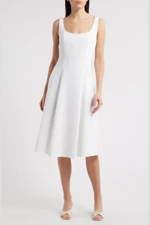 Charles Henry Sleeveless Fit & Flare Dress in at Nordstrom, Size Large