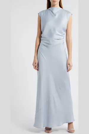 WAYF Lillian Ruched Satin Gown in at Nordstrom, Size Xx-Large