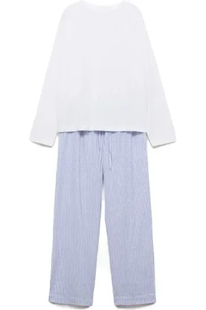 MANGO Two-Piece Stripe Cotton Pajamas in at Nordstrom, Size Large