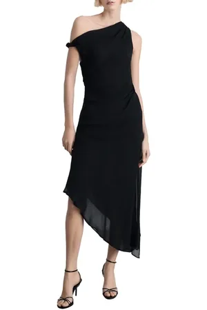 MANGO Asymmetric Draped Chiffon Gown in at Nordstrom, Size 2