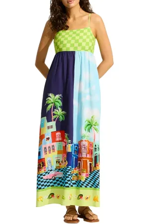 Seafolly Cuba Empire Waist Cover-Up Maxi Dress in at Nordstrom, Size Medium