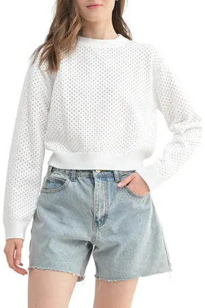 ALL IN FAVOR Pointelle Crewneck Sweater in at Nordstrom, Size Large