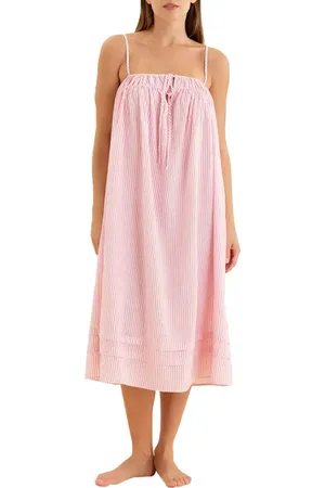 Papinelle Sabine Stripe Seersucker Nightgown in at Nordstrom, Size X-Large