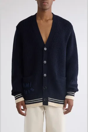 Ami Collegiate Virgin Wool Cardigan in at Nordstrom, Size Large