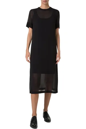 AKRIS Sheer Silk Georgette Shift Dress in at Nordstrom, Size 2