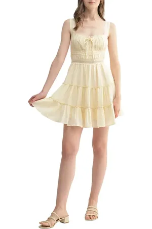 ALL IN FAVOR Lace Tiered Ruffle Sleeveless Minidress in at Nordstrom, Size X-Small