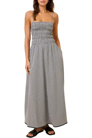 Solid The Delta Gingham Cotton Maxi Sundress in at Nordstrom, Size Medium