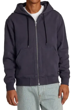 RVCA Chainmail Zip Fleece Hoodie in at Nordstrom, Size Small