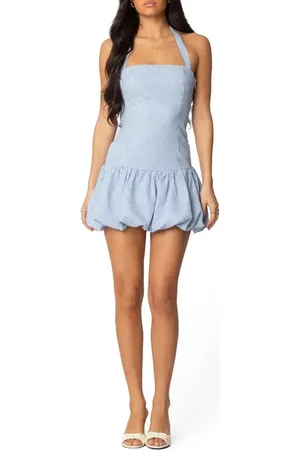 Edikted Pinstripe Bubble Hem Minidress in at Nordstrom, Size Medium