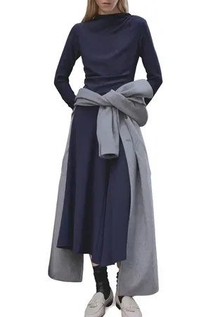 MANGO Asymmetric Long Sleeve Dress in at Nordstrom, Size 6