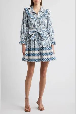 Cleobella Lotte Long Sleeve Mini Shirtdress in at Nordstrom, Size X-Small