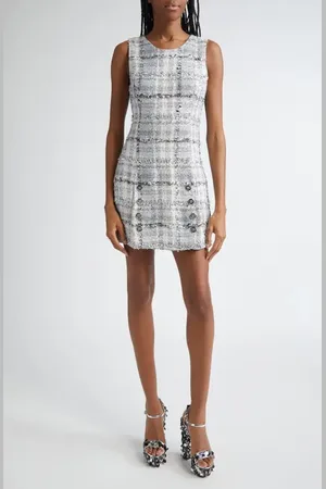 Dolce & Gabbana Raschel Check Shimmer Tweed Minidress in at Nordstrom, Size 6 Us