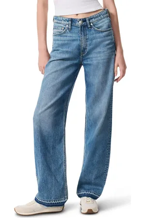RAG&BONE Featherweight Release Hem Mid Rise Wide Leg Jeans in at Nordstrom, Size 28