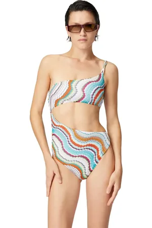 Missoni One-shoulder One-piece Swimsuit With Lam?? Wave Motif And Cut-out Detail in at Nordstrom, Size 40 It