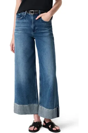 RAG&BONE Cuff High Waist Ankle Wide Leg Jeans in at Nordstrom, Size 27