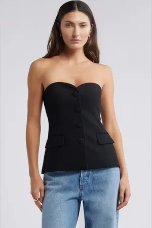 Open Edit The Icon Button Front Strapless Top in at Nordstrom, Size Large