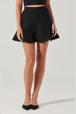ASTR Kiona Metallic Tweed Miniskirt in at Nordstrom, Size X-Large