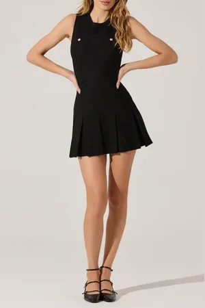 ASTR Pleated Sleeveless Sweater Minidress in at Nordstrom, Size X-Small