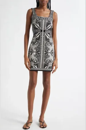 Farm Rio Scarf Print Jacquard Sleeveless Dress in at Nordstrom, Size Xx-Small