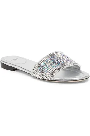 Fendi Signature Crystal Embellished Slide Sandal in at Nordstrom, Size 5Us