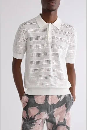 DRIES VAN NOTEN Mercy Eyelet Polo in at Nordstrom, Size Large