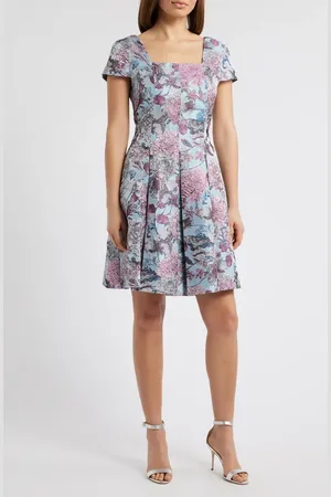 Tahari ASL Floral Brocade Fit & Flare Dress in at Nordstrom, Size 2