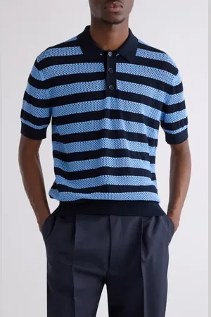 DRIES VAN NOTEN Mercy Eyelet Stripe Polo in at Nordstrom, Size Small