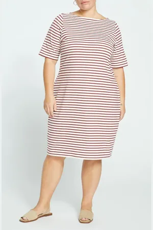 UNIVERSAL STANDARD Belle Breton Stripe Cotton Jersey Dress in at Nordstrom, Size Xs