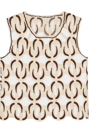 MAVRANS Western Organic Cotton Crochet Vest in at Nordstrom, Size X-Large