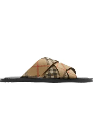 Burberry Jacquard Check Crisscross Slide Sandal in at Nordstrom, Size 11Us
