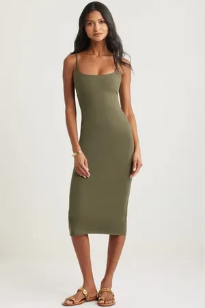 Open Edit Smooth Edit Strappy Midi Slipdress in at Nordstrom, Size Xx-Small
