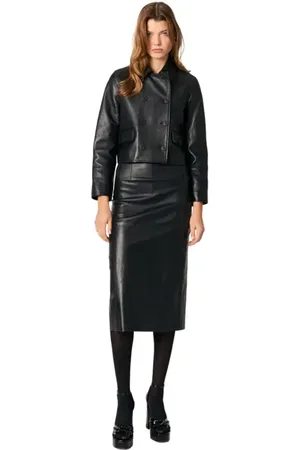 Maje Cropped leather jacket in at Nordstrom, Size 40 Eu