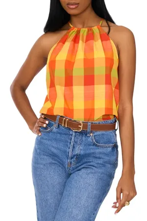 1. STATE Check Print Halter Top in at Nordstrom, Size Large