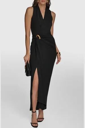 Donna Karan Belt Detail Sheath Maxi Dress in at Nordstrom, Size 2
