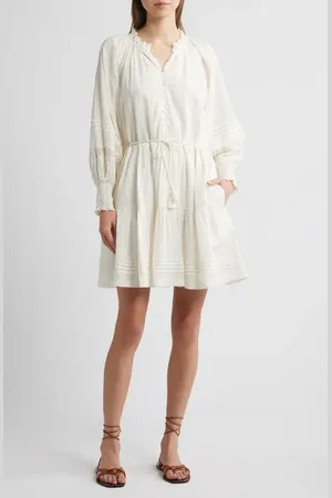 Cleobella Meadow Long Sleeve Cotton Seersucker Minidress in at Nordstrom, Size X-Small