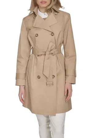 Cole Haan Water Resistant Trench Coat with Removable Hood in at Nordstrom, Size Small