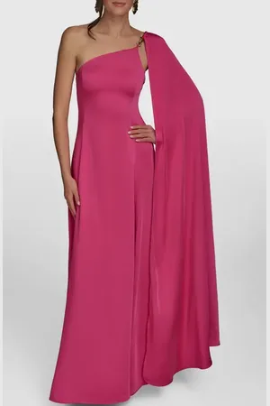 Donna Karan One-Shoulder Cape Detail Gown in at Nordstrom, Size 2