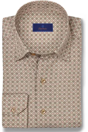 David Donahue Geometric Print Sport Shirt in at Nordstrom, Size Medium